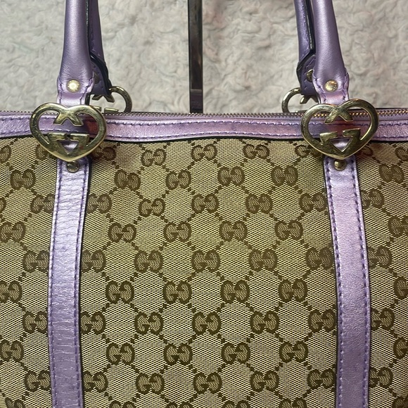 Gucci GG Guccissima Lovely Hearts Monogram Tote Bag and Wallet Set in Lavender - Picture 4 of 17